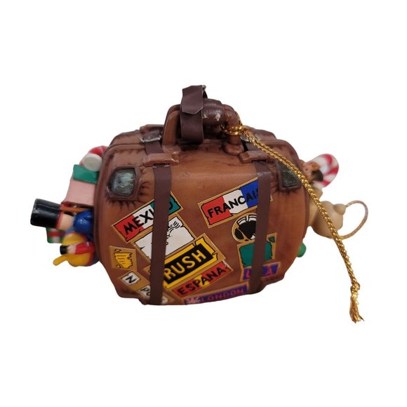 Enesco Artplas "Santas Suitcase" christmas Ornament 1990 RARE no box collectible - Picture 2 of 11